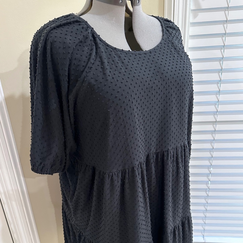 J. Crew Black Mini Tiered Dress, Size 3X
